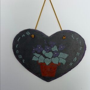 Heart-Shaped Welcome Sign with Floral Design